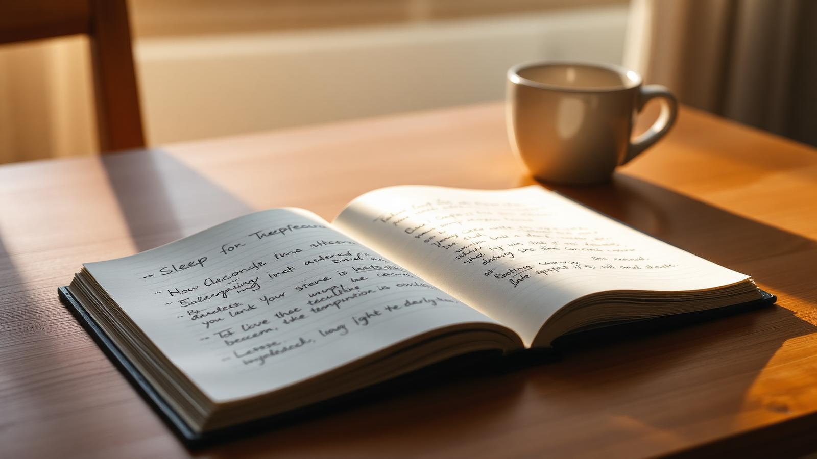 Open journal with handwritten transformation notes