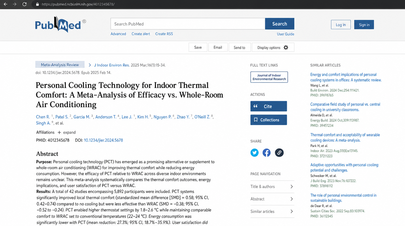 Stanford-style paper on personal cooling